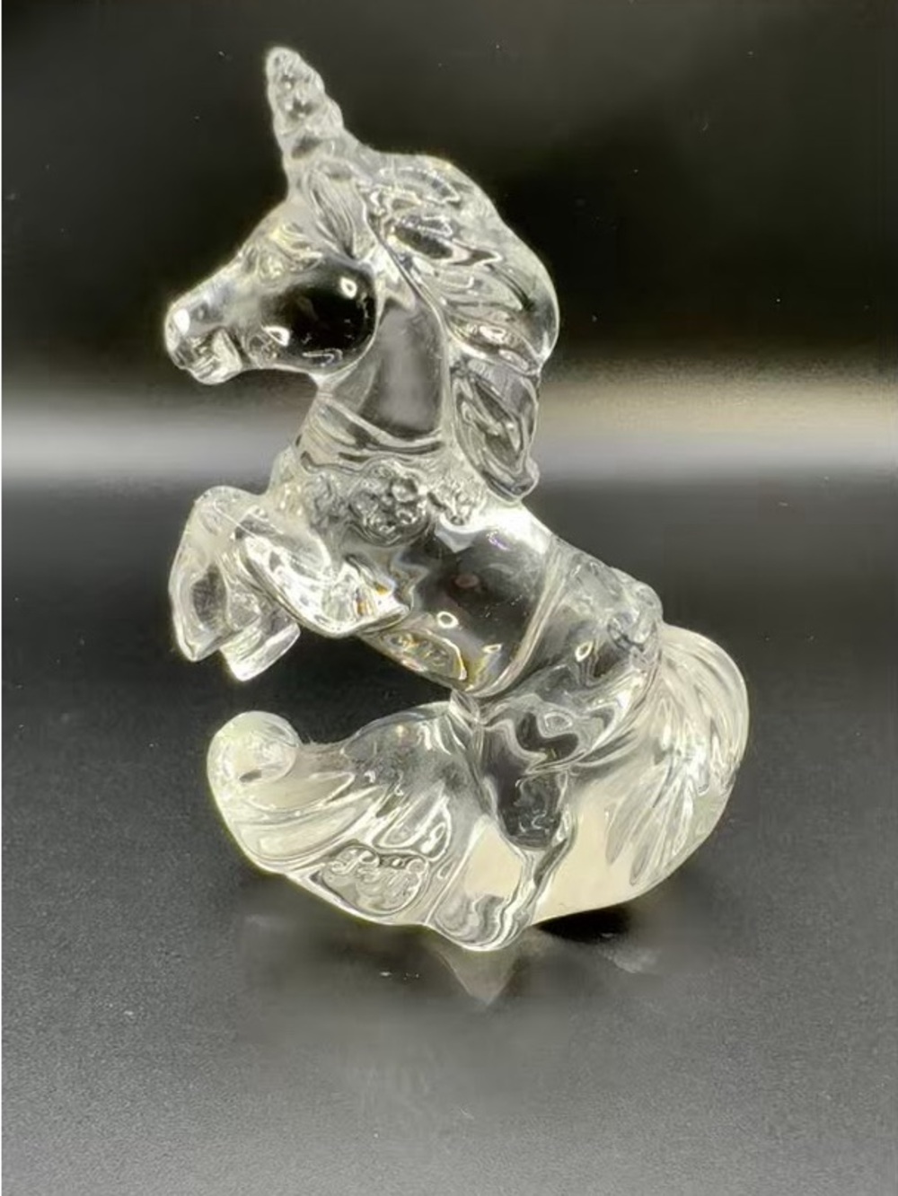 Vintage Princess House 24% Lead Crystal Rearing Unicorn Figurine Germany